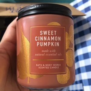 NWT Bath & Body Works Single Wick Candle SWEET CINNAMON PUMPKIN